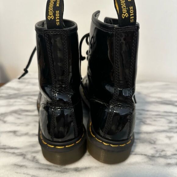 Dr Martens 1460 Black Patent Leather Lace-Up moto combat Boots size 9 women - Picture 14 of 15